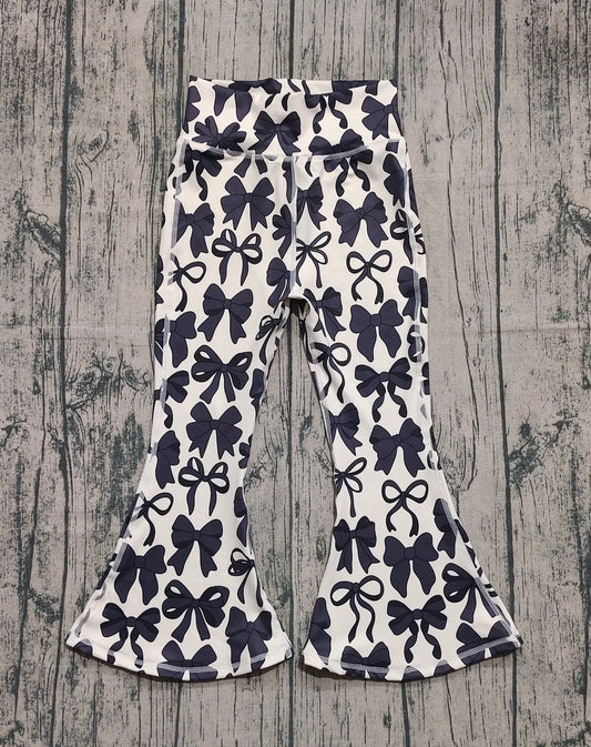P0775 yoga bow black girl bell bottom long pants 202509 RTS