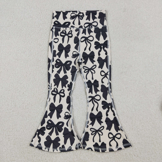 P0775 yoga bow black girl bell bottom long pants 202509 RTS