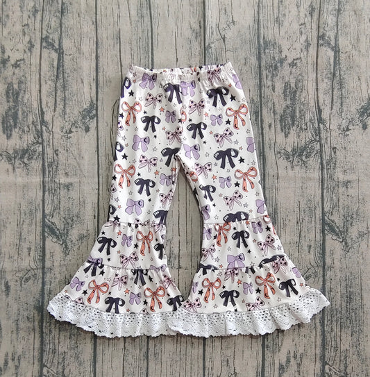 P0783 bow fall girl bell bottom long pants 202507 preorder
