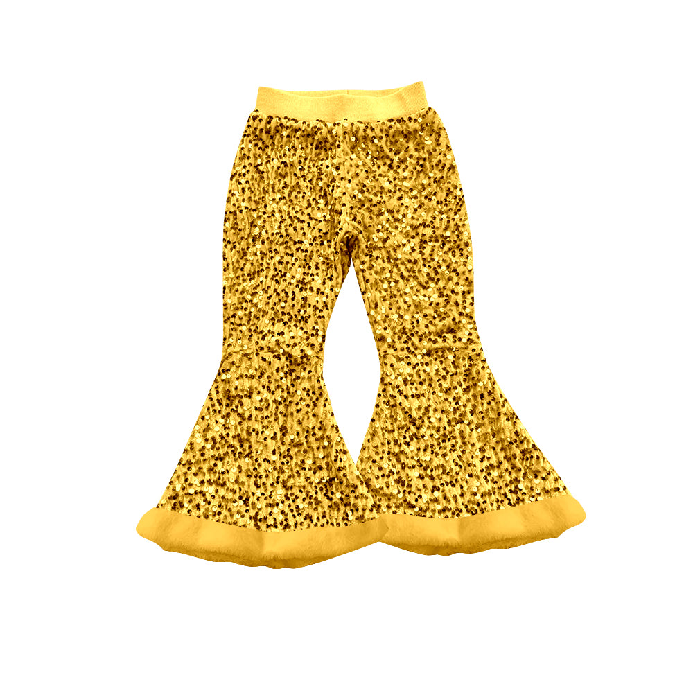 P0796 yellow girl  sequin pants 202508 preorder