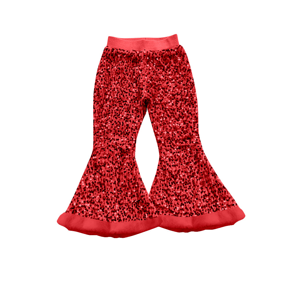 P0798 red  girl  sequin pants 202508 preorder