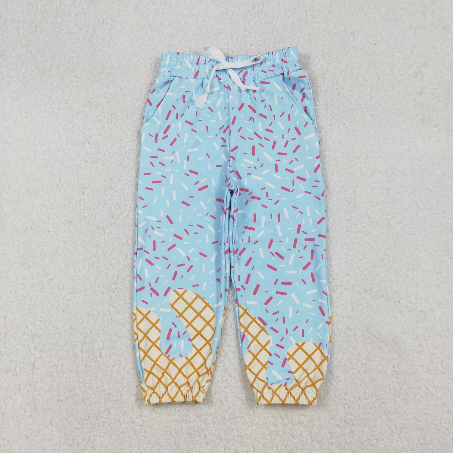 P0814 yoga light blue ice cream long girl bell pants 202509 RTS