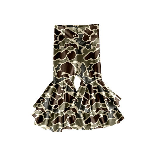 P0887 yoga CAMO flowers girl bell bottom long pants 202509 PREORDER