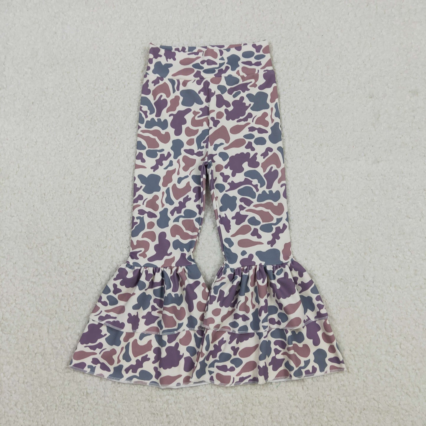 P0891 yoga CAMO flowers girl bell bottom long pants 202511 RTS