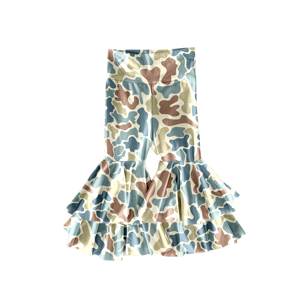 P0892  yoga CAMO DOG DUCK girl bell bottom long pants 202509 PREORDER
