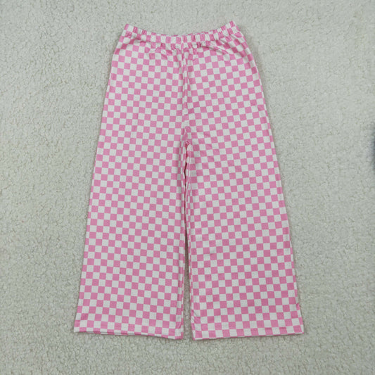 P1018  PINK checkerboard GIRL summer PANTS 202601 RTS