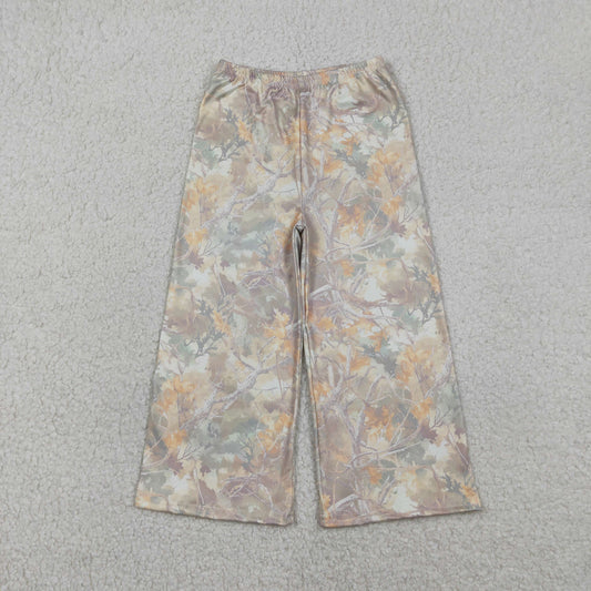 P1019 PINK CAMO Leaves GIRL summer PANTS 202512 RTS