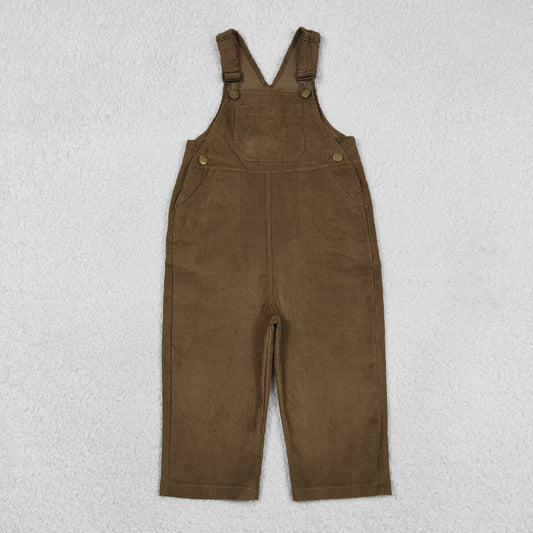 P1043 cotton Kids Solid Corduroy Bib Overalls Adjustable Strap Toddler Casual Jumpsuit  202607 RTS