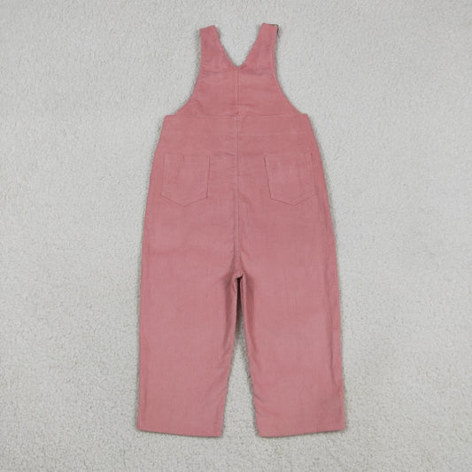 P1045 cotton Kids Solid Corduroy Bib Overalls Adjustable Strap Toddler Casual Jumpsuit  202607 RTS