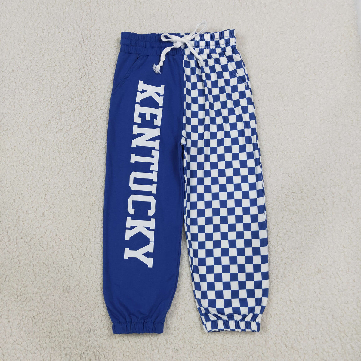 NO MOQ RTS KENTUCKY P1059-vinyl Checkered Pants BLUE Vinyl Single Long Pants