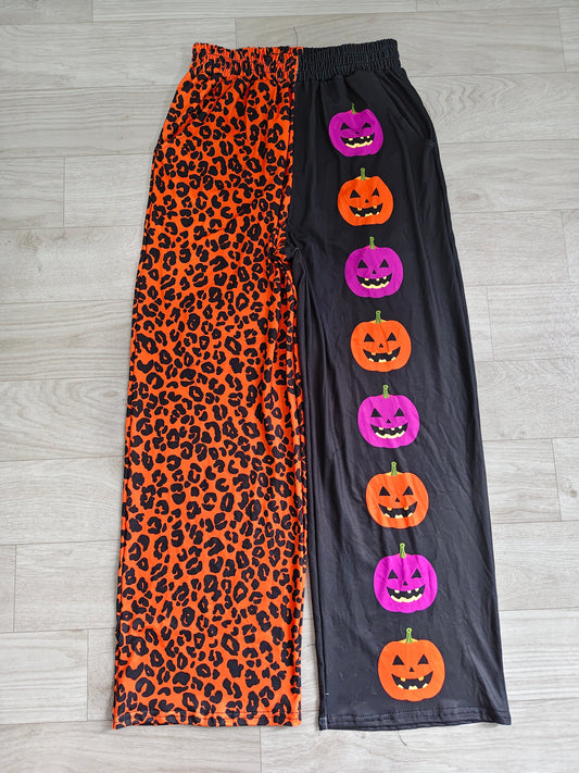 Preorder P1132 Halloween Pumpkin Print women Wide Leg Pants women outfit 202608
