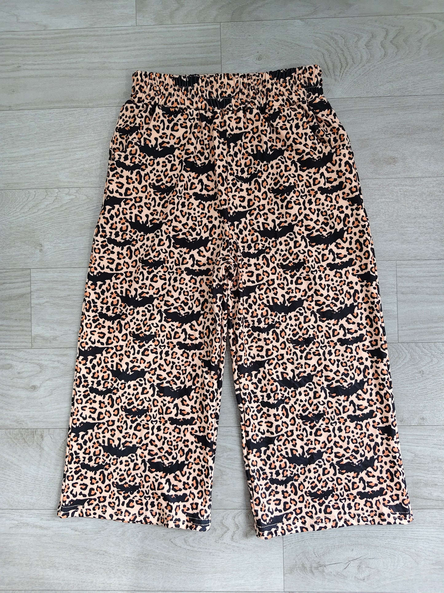 Preorder P1133 Leopard Wave Print Girls Wide Leg Pants  girl outfit 202608