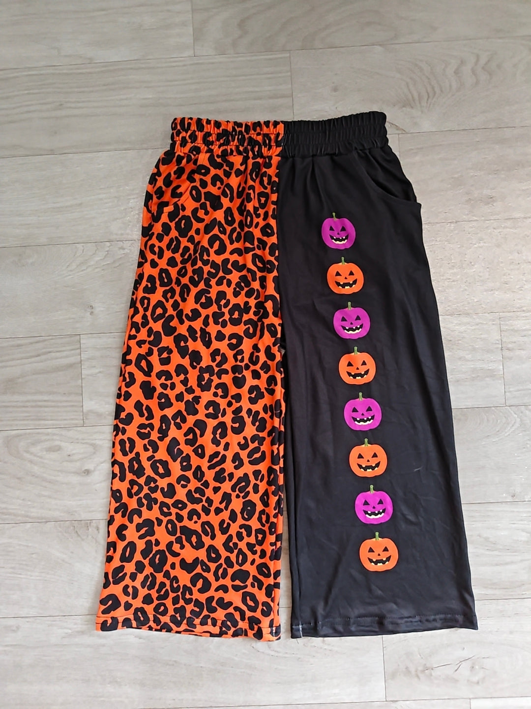 Preorder P1136 Halloween Pumpkin Print Kids Wide Leg Pants kid outfit 202608