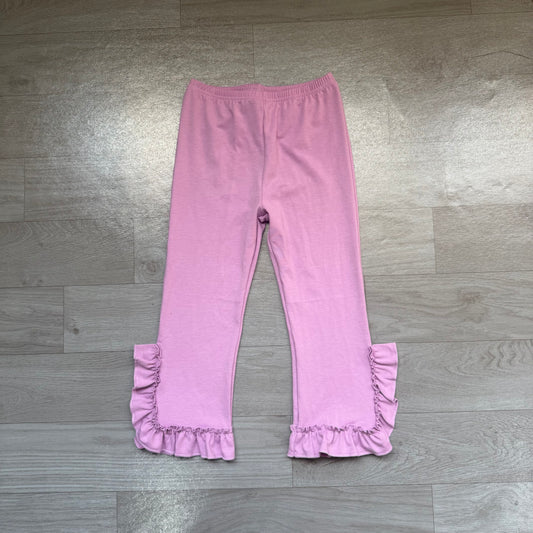 Sample-Real Pics P1162 Baby Girl Clothes Solid Color Print Long Sleeve Ruffle Flare Pants