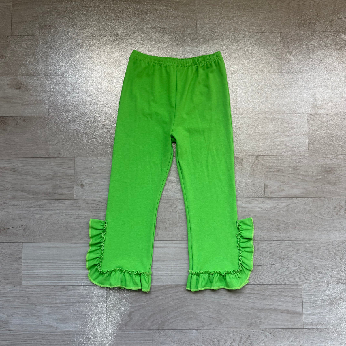 Sample-Real Pics P1165 Baby Girl Clothes Solid Color Print Long Sleeve Ruffle Flare Pants