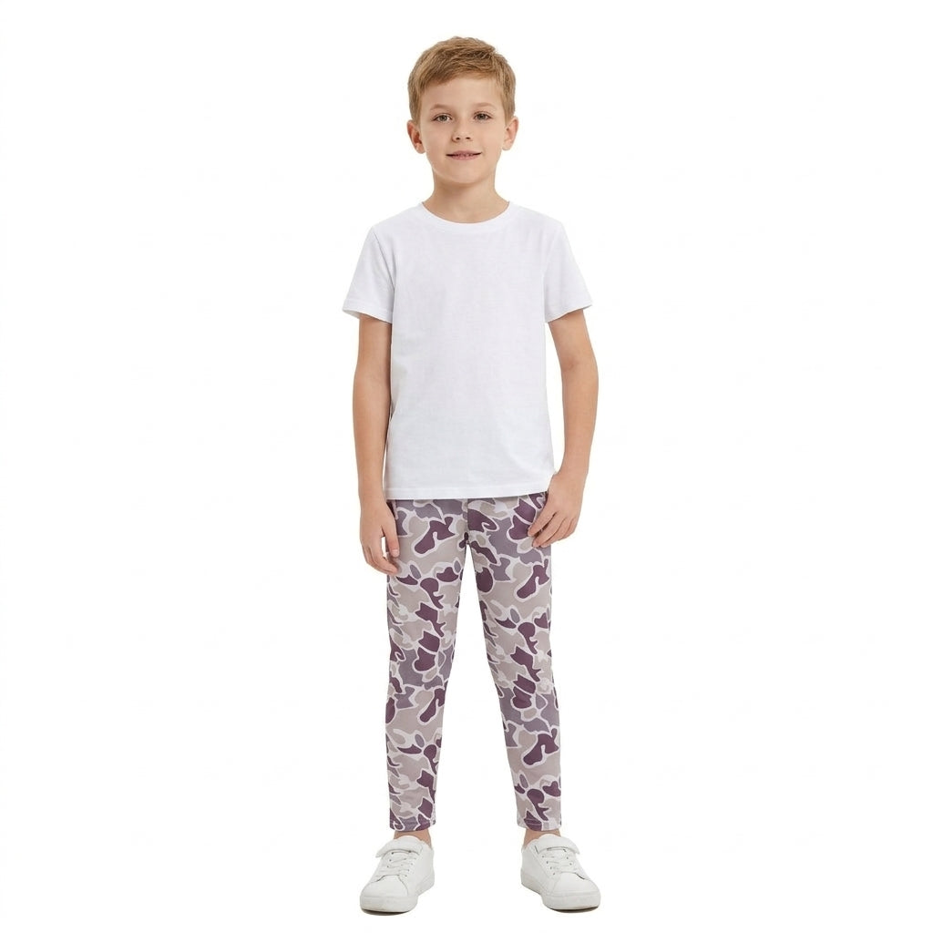 NO MOQ RTS P1191 Baby Girl Clothes Purple Camo Print Long Sleeve Leggings 202610