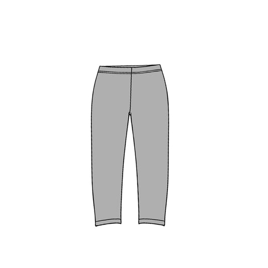 Preorder (moq 5) P1277 Baby Girl Solid Gray Print Long Sleeve Leggings