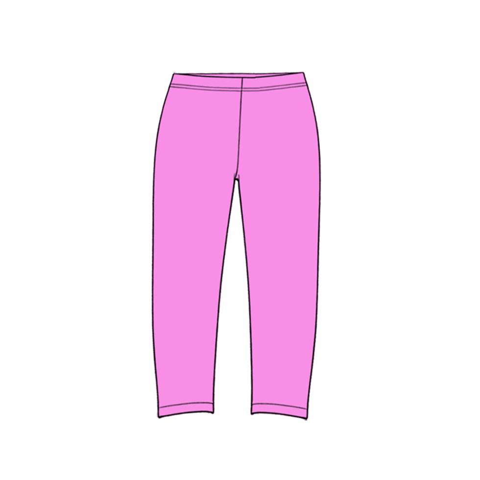 Preorder (moq 5) P1282 Baby Girl Clothes Solid Hot Pink Plain Print Full Length Yoga Leggings