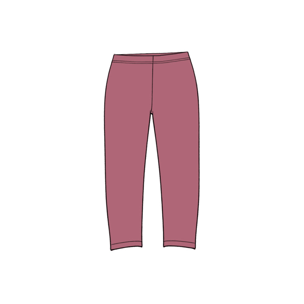 Preorder (moq 5) P1295 Baby Girl Clothes Solid Mauve Plain Print Long Sleeve Yoga Leggings