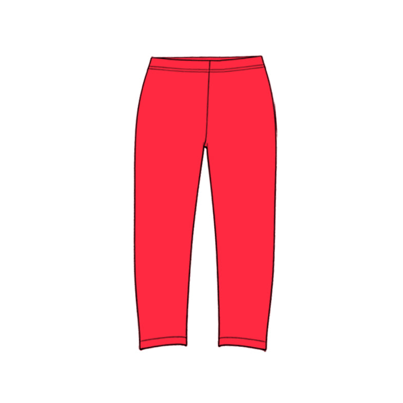 Preorder (moq 5) P1312 Baby Girl Clothes Solid Red Yoga Pants