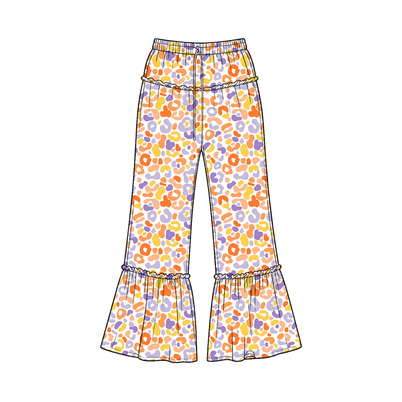 Preorder (moq 5) P1313 Baby Girl Clothes Floral Print Long Sleeve Tiered Flare Pants