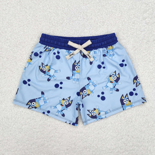 S0137 Western cattoon dog blue boy swimming trunks 202412 RTS