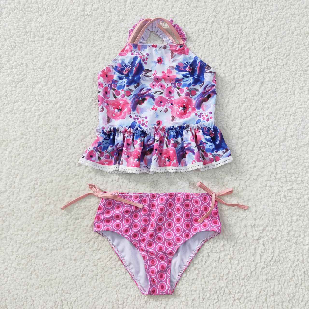 S0156 girl swimwear flowers swim suit RTS 20230810 RTS