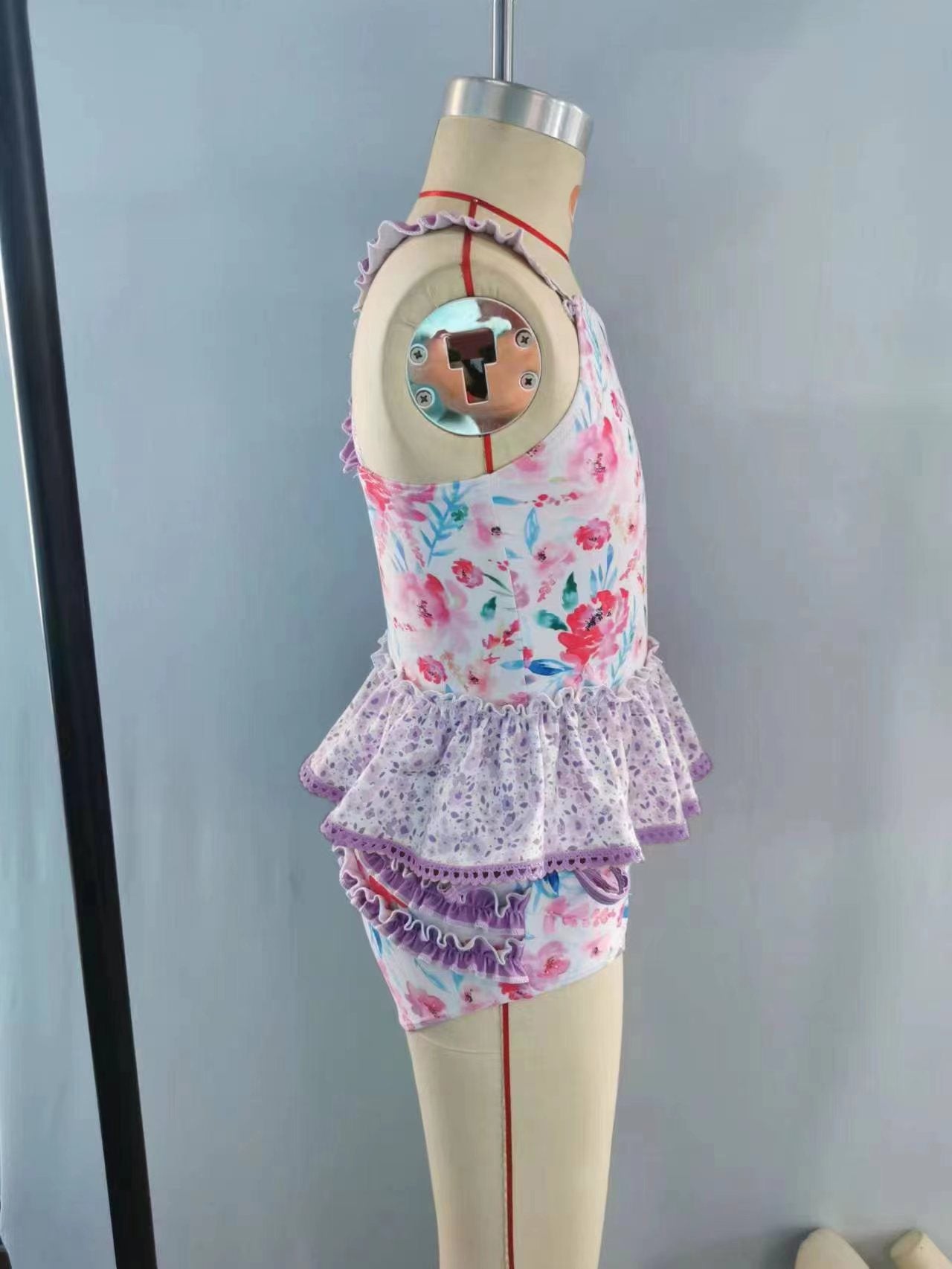 S0162  flowers short sleeve swimming suit bathing suit preorder 20230727