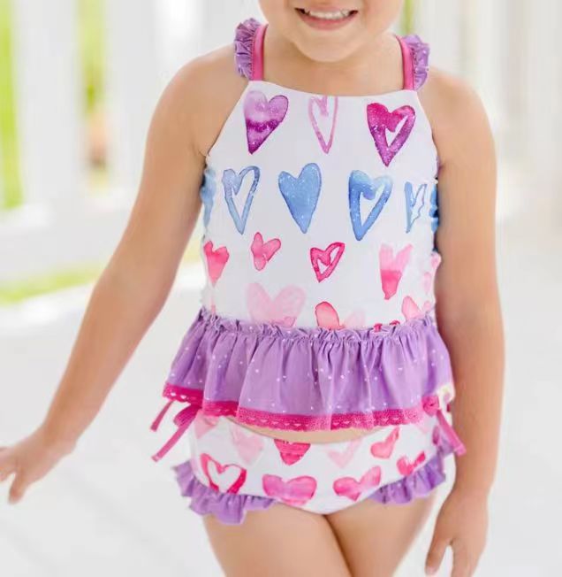 S0163  flowers short sleeve swimming suit bathing suit preorder 20231024 RTS