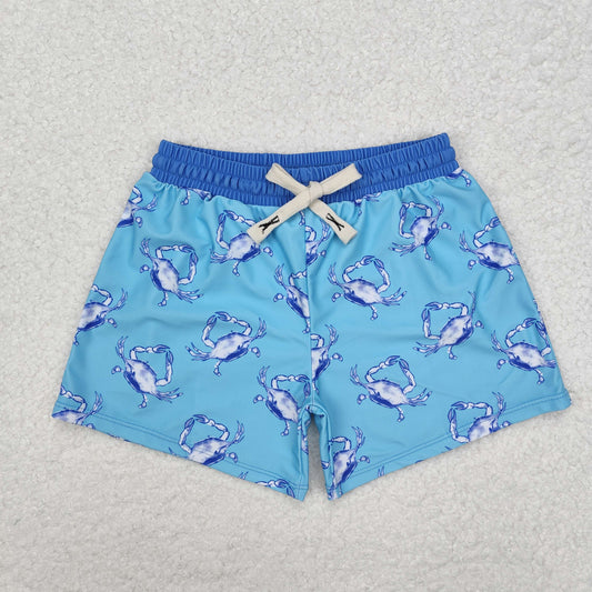 S0169 Western crab print boy swimming trunks shorts 202412 RTS