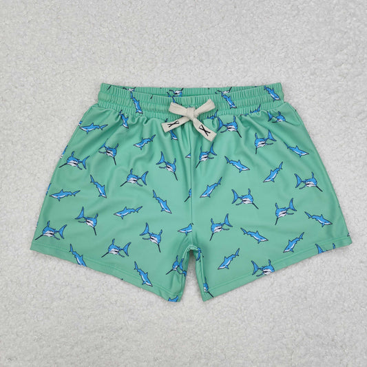 S0173 Western fish print boy swimming trunks shorts 202412 RTS