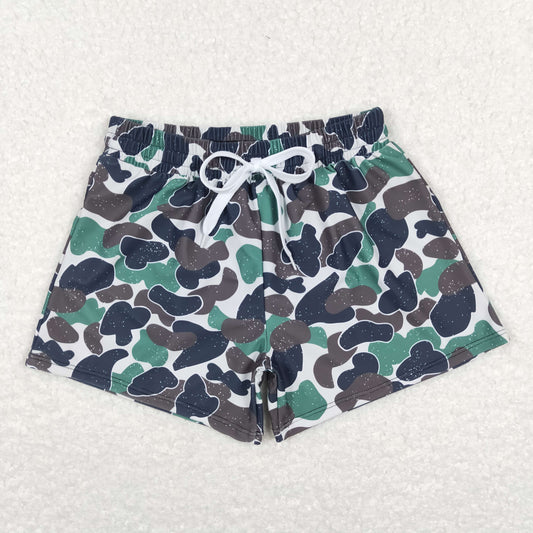 S0218 Western camo blue boy swimming trunks 202312 RTS