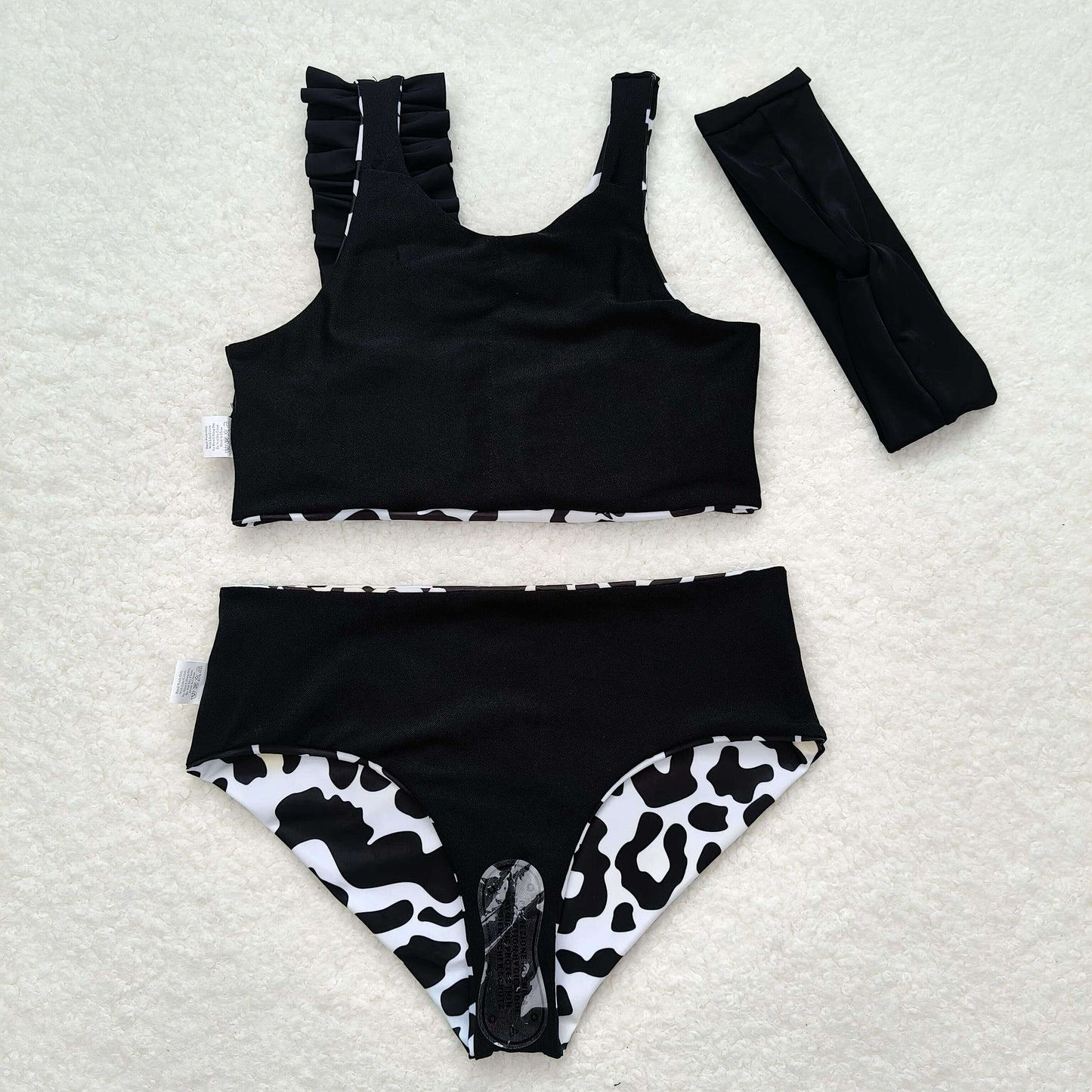 S0223 girl swimming leopard suit 202404 RTS WITH headband