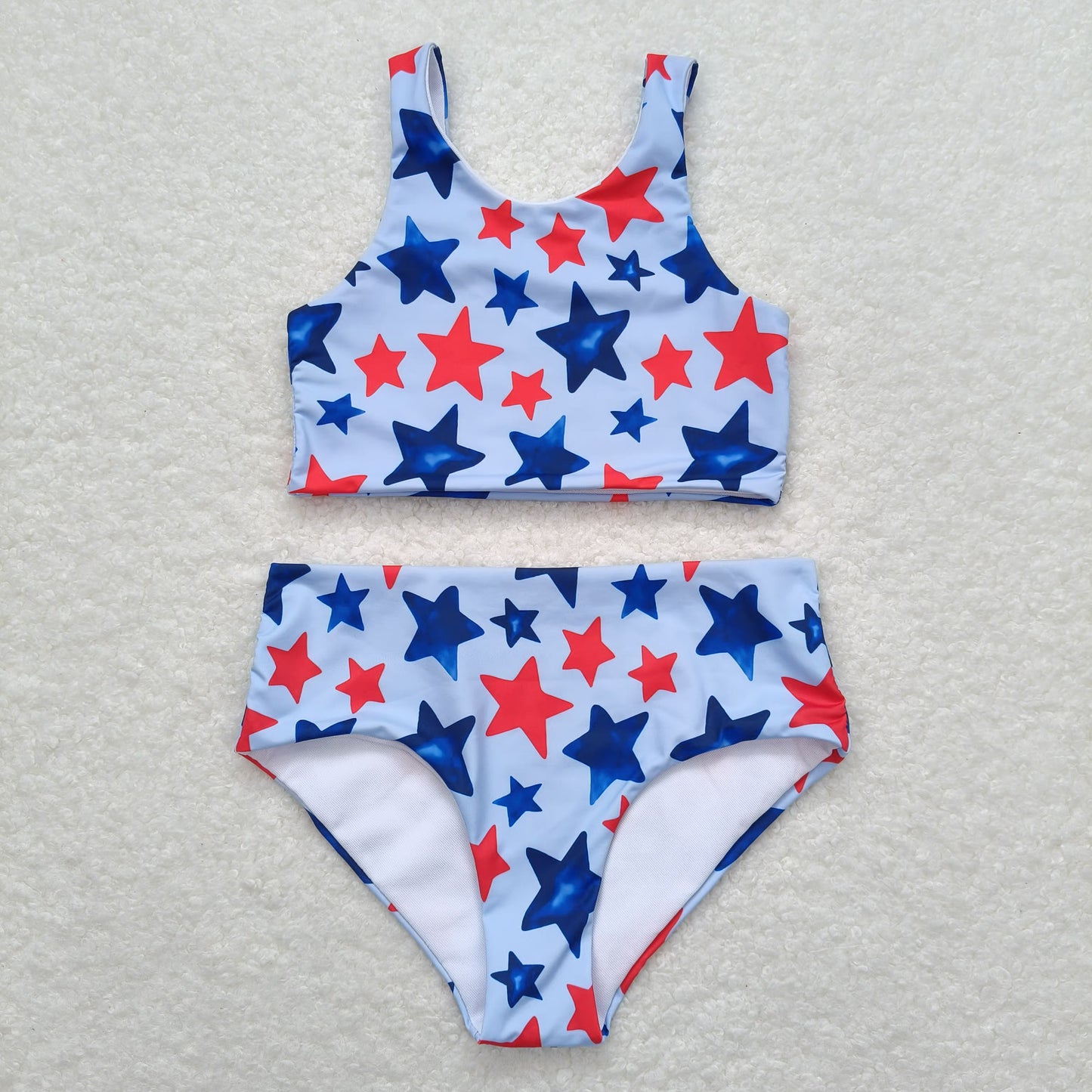 S0228 girl swimming July 4th suit 202404 RTS