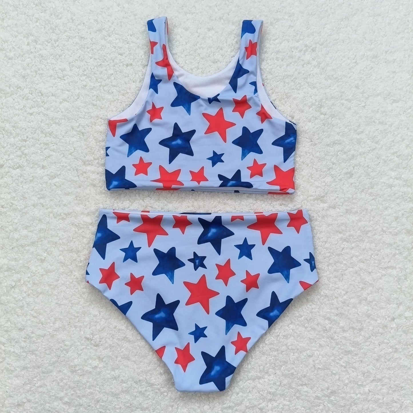 S0228 girl swimming July 4th suit 202404 RTS