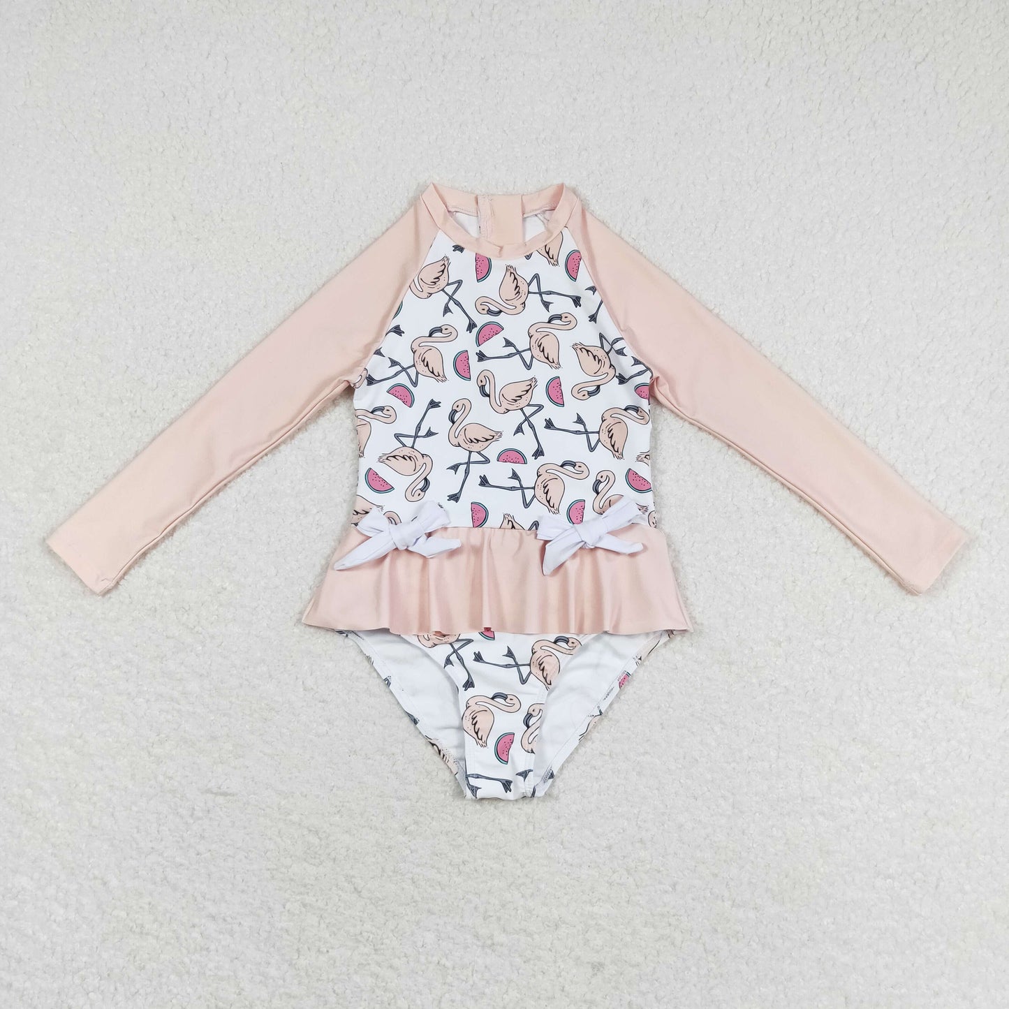 S0245 flamingo  girl swimming suit 202405 rts