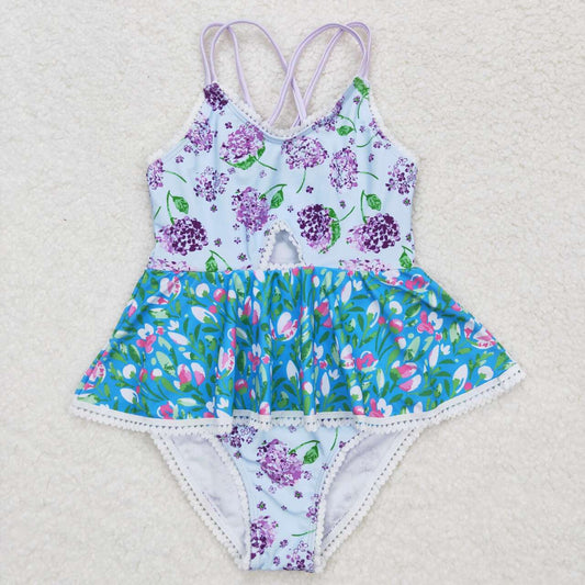 S0246 flowers girl swimming suit 202404 RTS