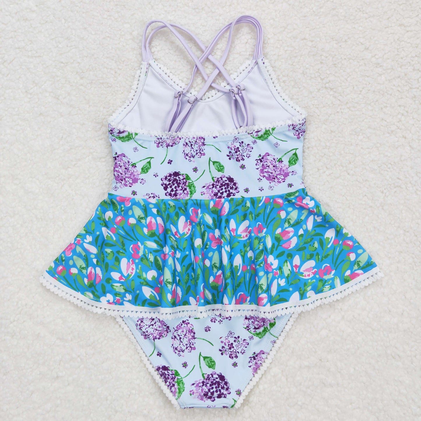 S0246 flowers girl swimming suit 202404 RTS