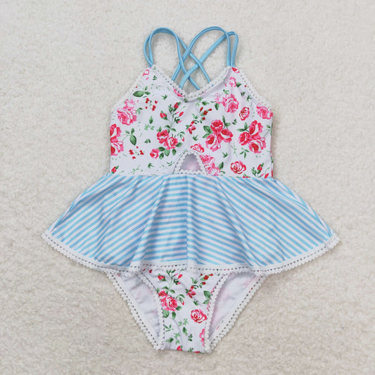 S0248 flowers girl swimming suit 202404 RTS