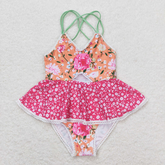 S0249 flowers girl swimming suit 202404 RTS