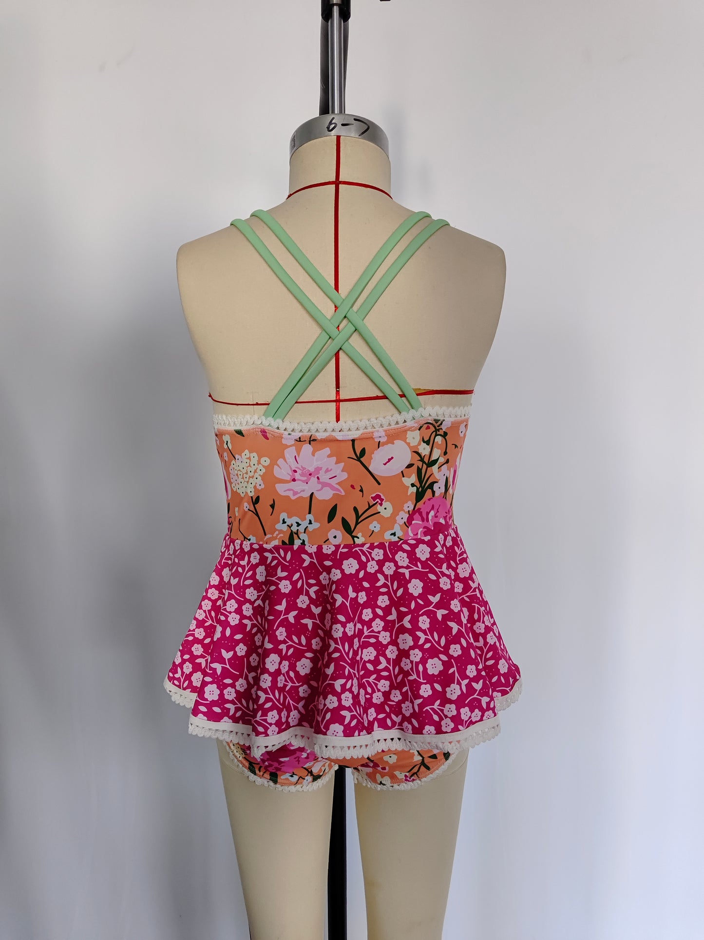 S0249 flowers girl swimming suit 202404 RTS