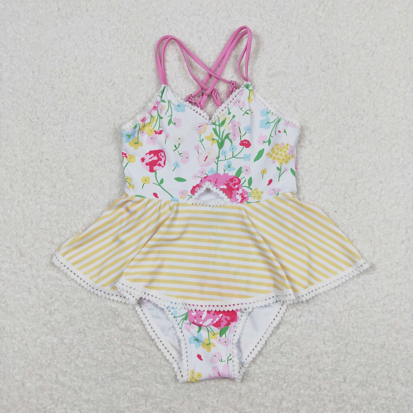 S0250 flowers girl swimming suit 202405 rts