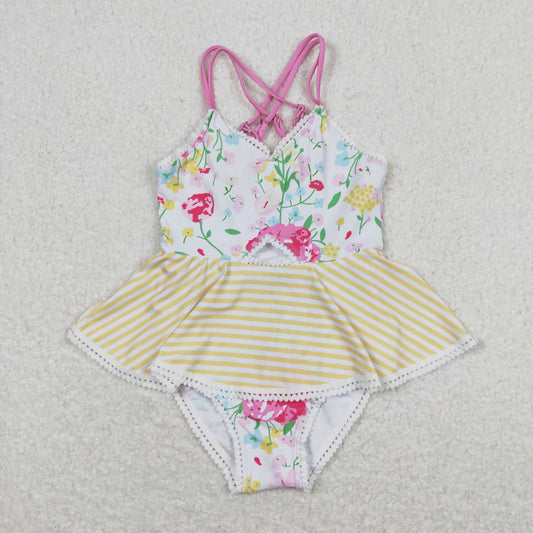 S0250 flowers girl swimming suit 202405 rts