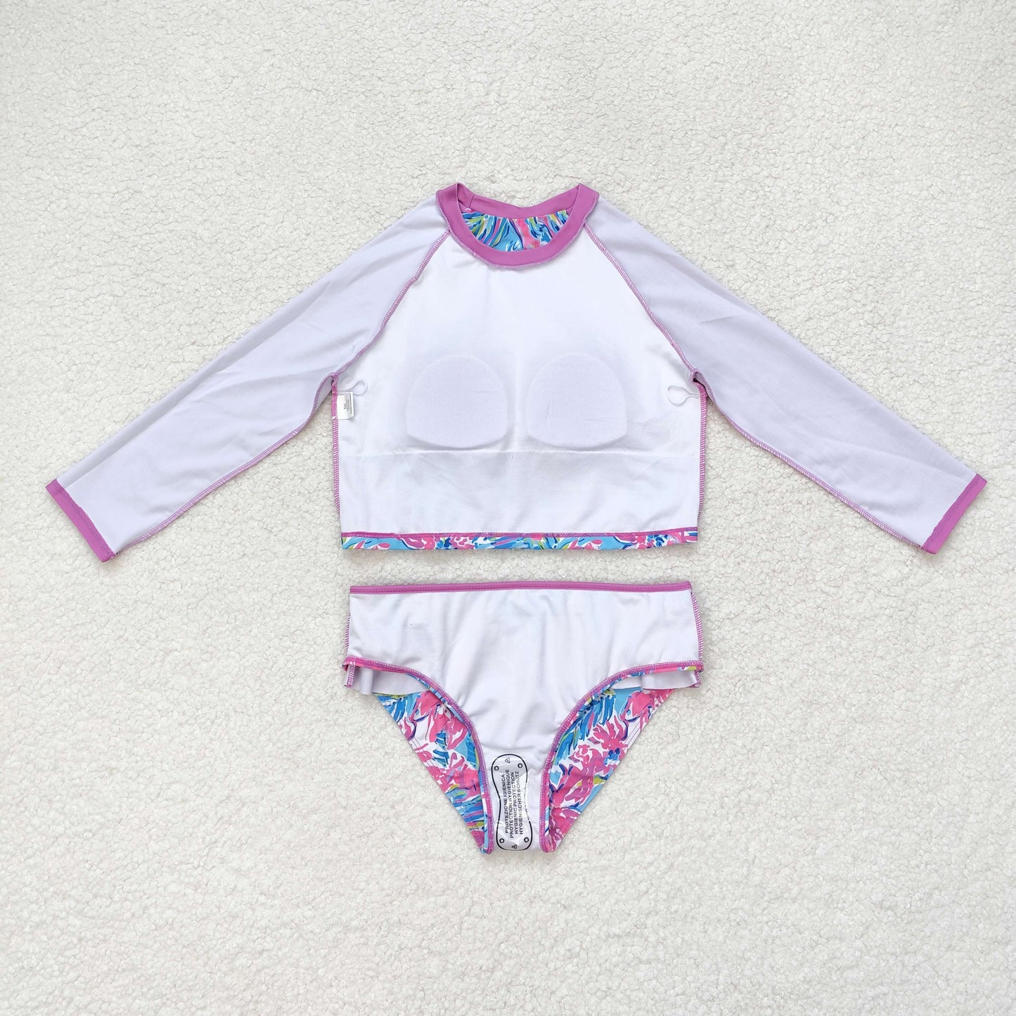 S0259 sea grass flower girl swimming suit 202407 RTS