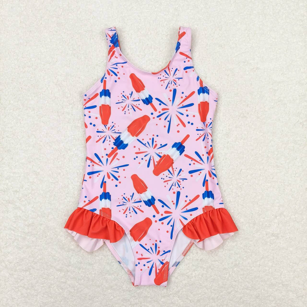 S0333 girl 4th July swimwear 202404