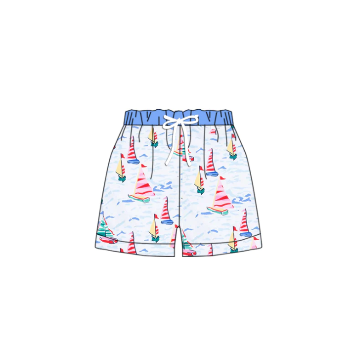 custom MOQ3 --S0405 boy boat dog swimming trunks shorts  202403