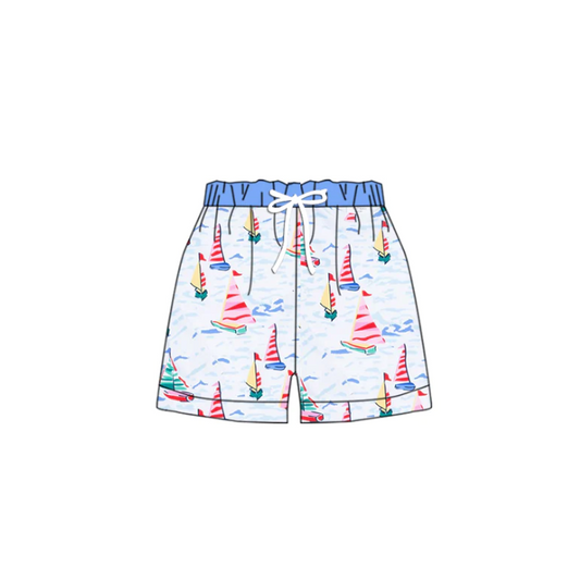 custom MOQ3 --S0405 boy boat dog swimming trunks shorts  202403