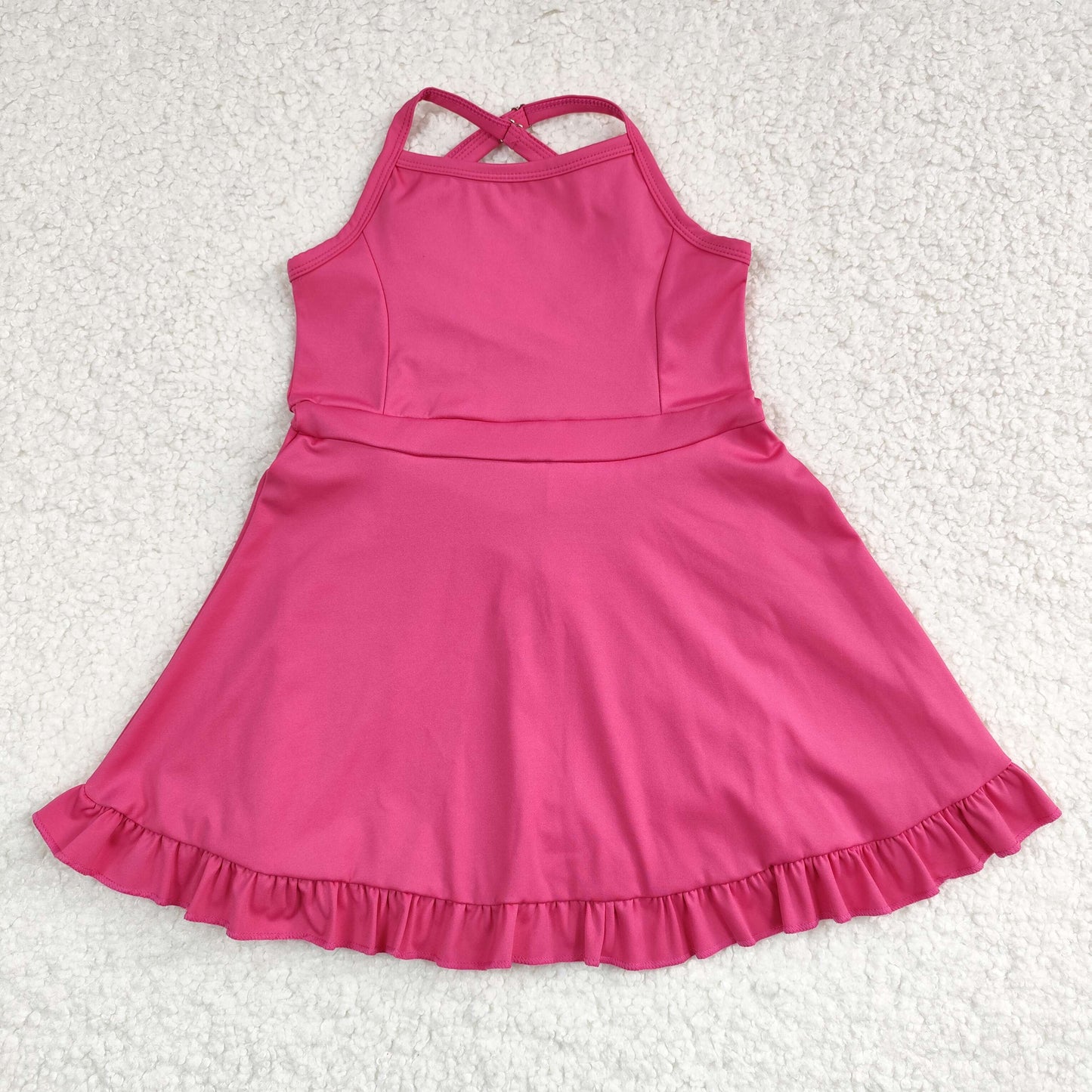 S0440 sports yoga cotton girl summer shorts dress outfit 202406 RTS