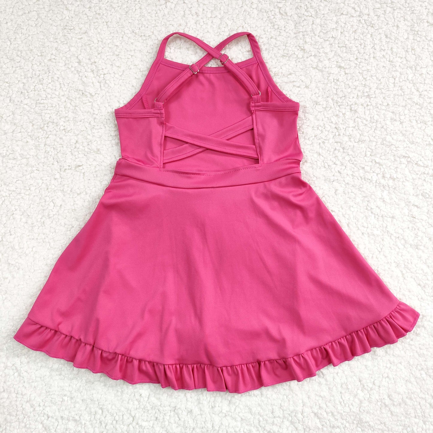 S0440 sports yoga cotton girl summer shorts dress outfit 202406 RTS