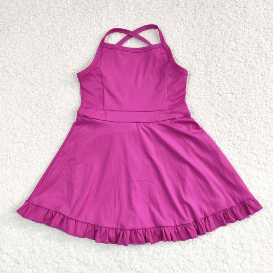 S0441 sports  yoga cotton girl summer shorts dress outfit 202406 RTS